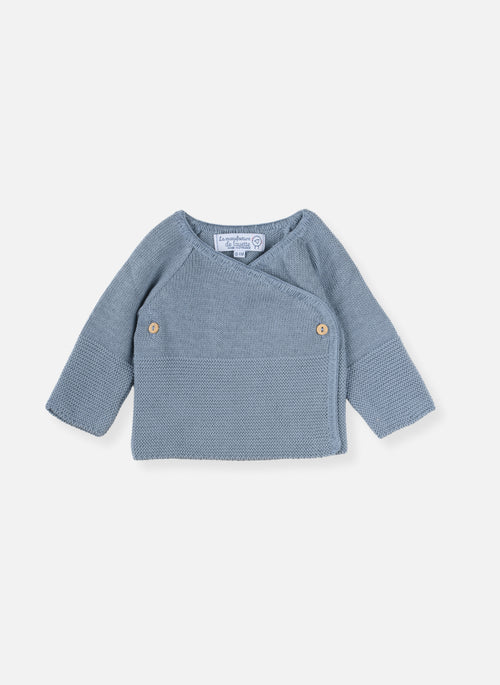 Brassière Double Maille En Coton Petits Chats - Bleu Orage