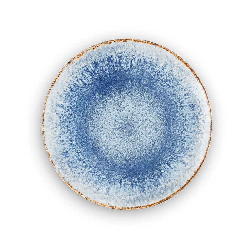 Service De Table 18 Pièces En Porcelaine "Rivage Azur" - Bleu