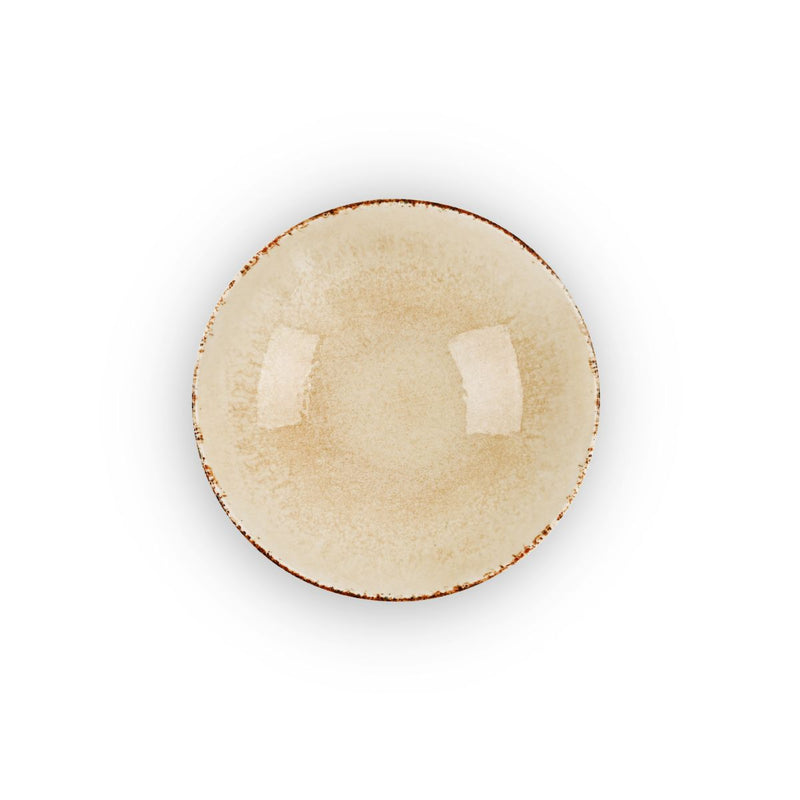 Service De Table 18 Pièces En Porcelaine 'Rivage Sable' - Jaune