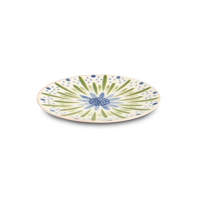 Service De Table 18 Pièces En Porcelaine 'Aube De Pivoine' - Rose/ Vert
