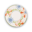 Service De Table 18 Pièces En Porcelaine 'Aube De Pivoine' - Rose/ Vert