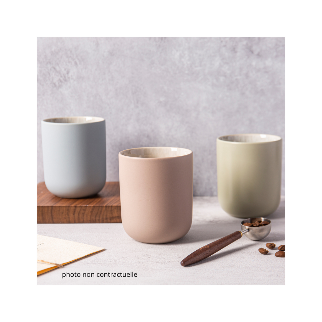 Iris Taupe - Juego de 4 Tazas - Gres Reactivo - Taupe