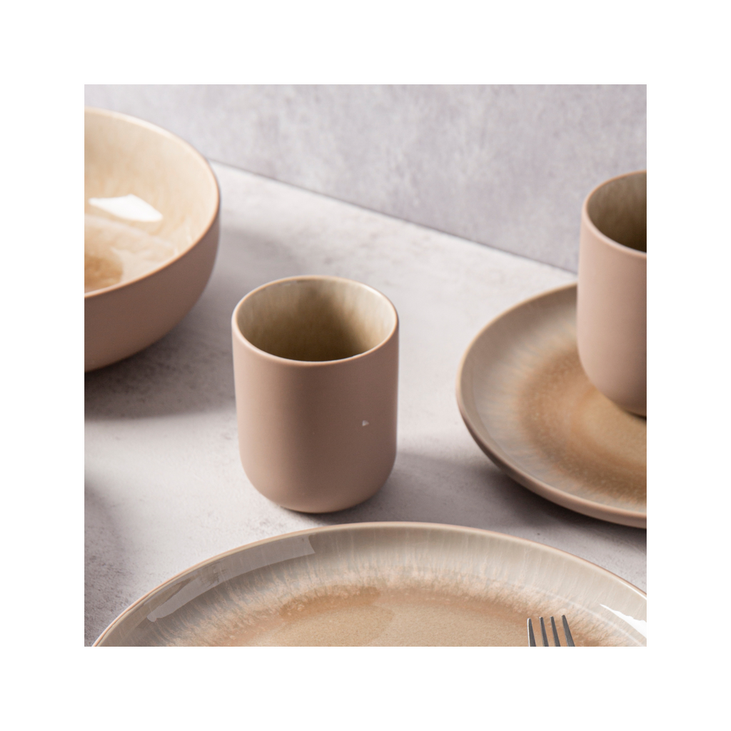 Iris Taupe - Juego de 4 Tazas - Gres Reactivo - Taupe