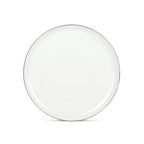 Sélène - Juego de 6 platos llanos - Porcelana - Blanco con adornos plateados