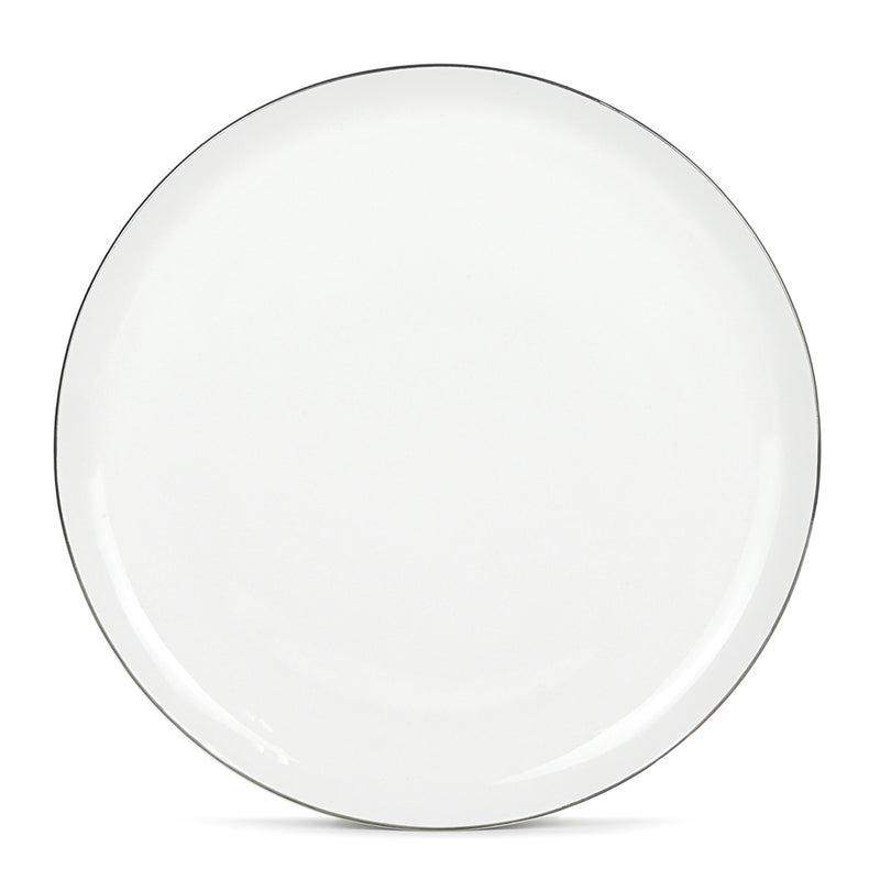 6 Assiettes Plates Avec Liseré Argenté Sélène - Argente