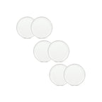 Sélène - Juego de 6 platos llanos - Porcelana - Blanco con adornos plateados
