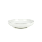 Sélène - Juego de 6 platos hondos - Porcelana - Blanco con borde plateado