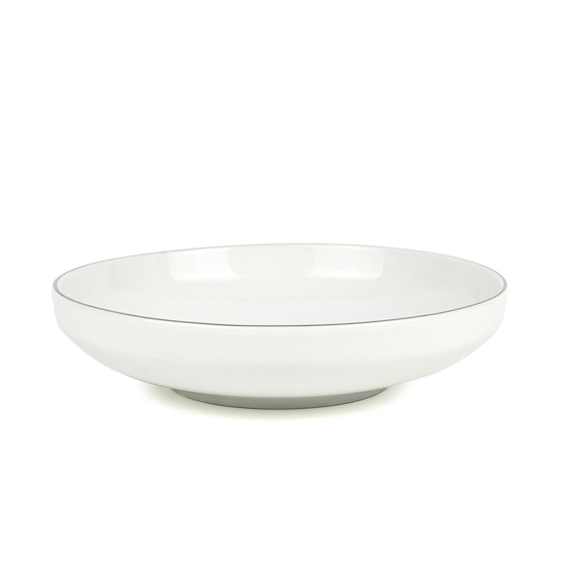 6 Assiettes Creuses Avec Liseré Argenté Sélène - Argente