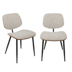 Onde - Conjunto de 2 Sillas - Tela - Beige