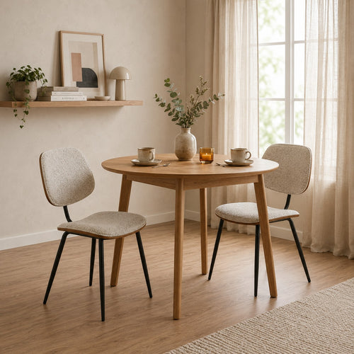 Onde - Lot De 2 Chaises - Tissu - Beige