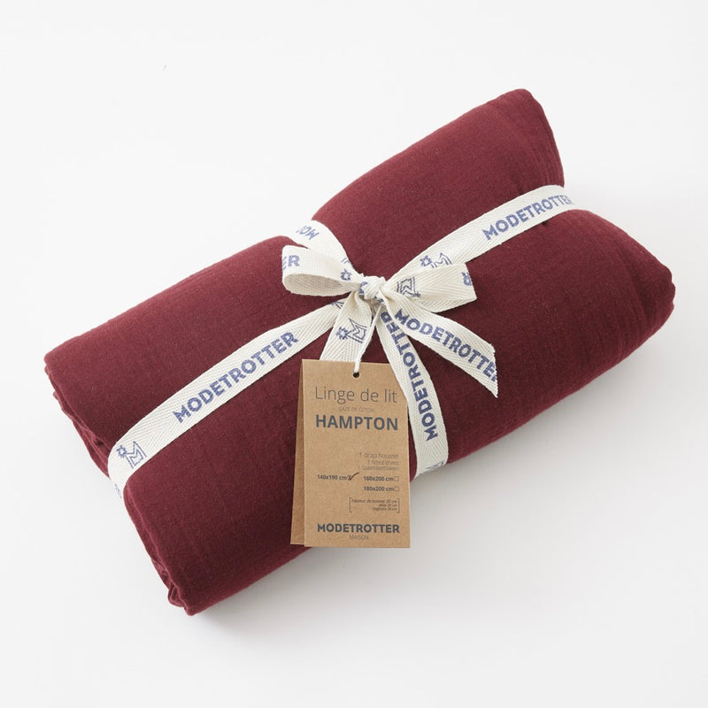 Drap Housse Hampton Liberty/Bordeaux