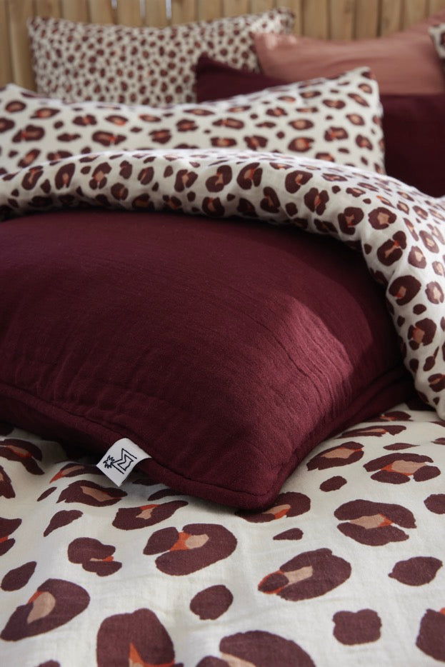 Coussin Déhoussable Avec Passepoil Hampton Liberty/Bordeaux