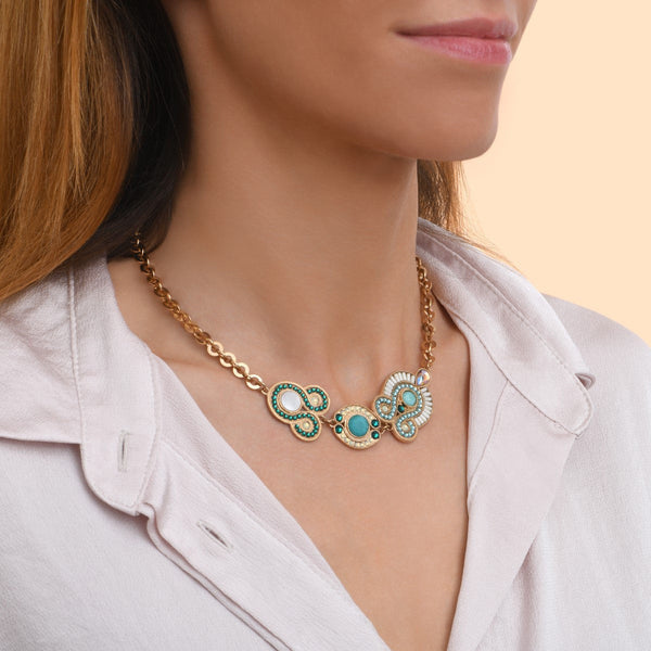 Collar Corto De Cadena Ajustable Circus - Azul