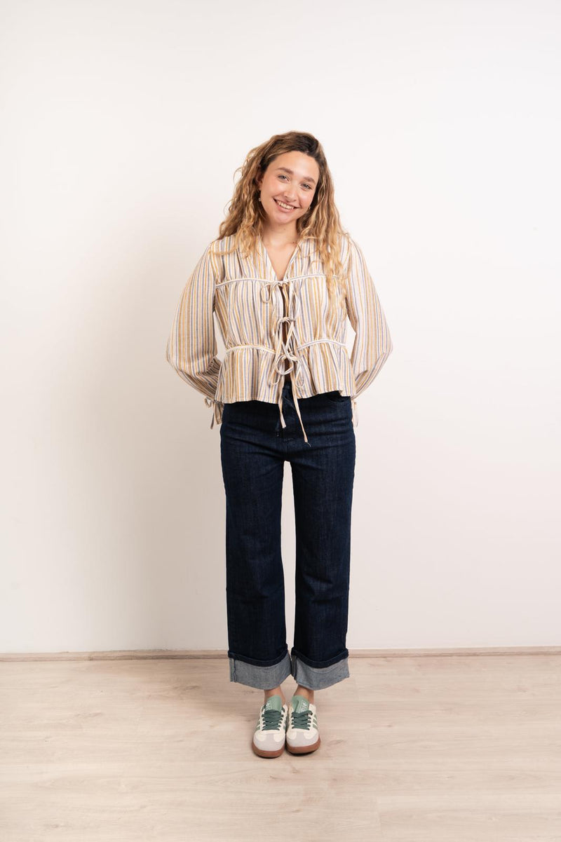 Chemisier Rayé Jaune Lucia