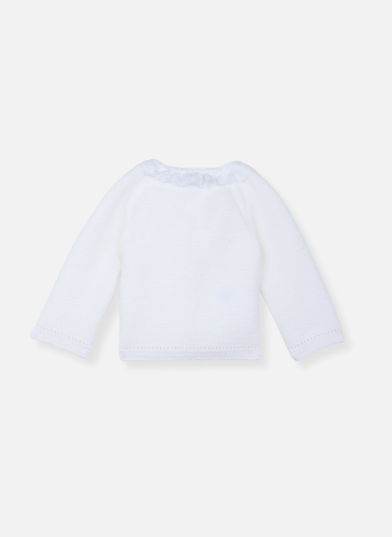 Brassière Avec Col Brodé - Blanc