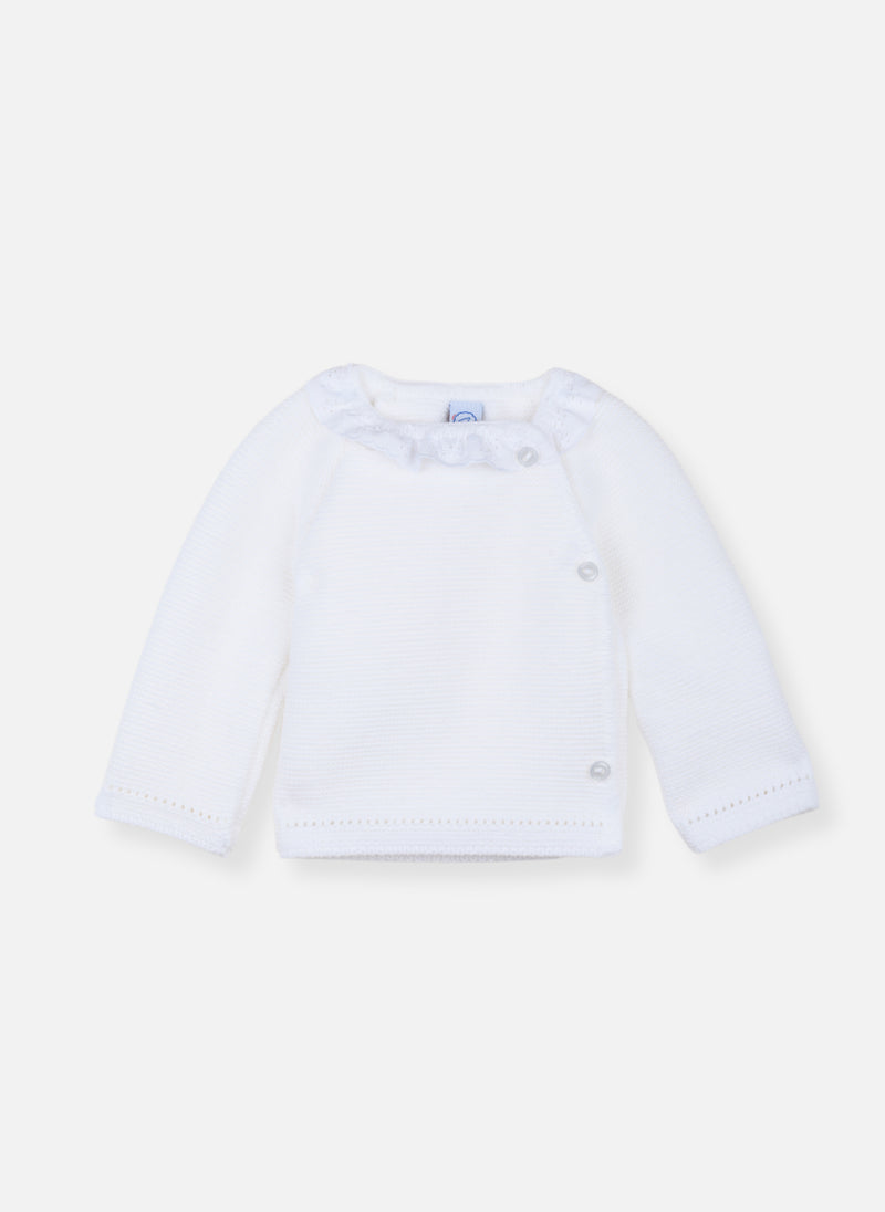 Brassière Avec Col Brodé - Blanc