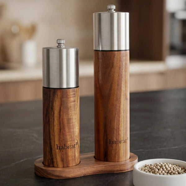 Neva - Set Di Macinini Sale E Pepe - Legno Di Acacia - Legno