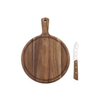 Alva - Planche Ronde & Couteau À Fromage - Bois