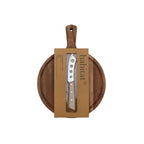 Alva - Planche Ronde & Couteau À Fromage - Bois