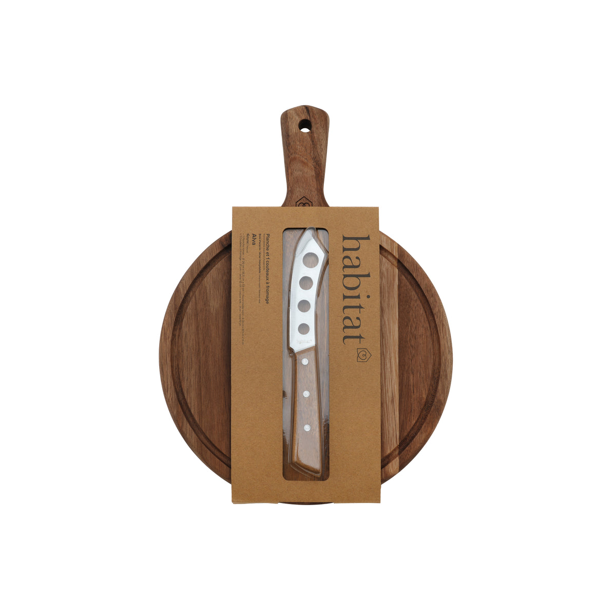 Alva - Planche Ronde & Couteau À Fromage - Bois