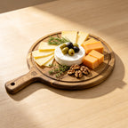 Alva - Planche Ronde & Couteau À Fromage - Bois