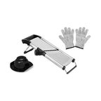 Gam'Hotel - Mandolina in acciaio inox + guanti protettivi - Nero / Argento