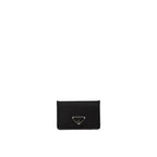 Prada - Tarjetero De Nylon Y Piel - Mujeres - Negro