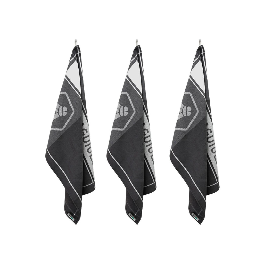 Miel - Juego de 3 paños de cocina Jacquard - Algodón - Negro
