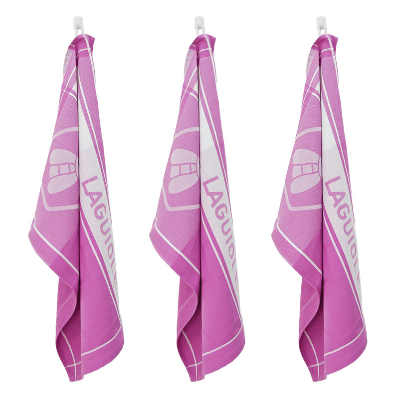 3 Torchons Jacquard "Collection Miel" 50X70Cm Mauve