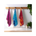 Tartan - Juego de 3 paños de cocina Jacquard - Algodón - Naranja