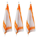3 Torchons Nid D'Abeilles "Collection Carré" 50X70Cm Orange