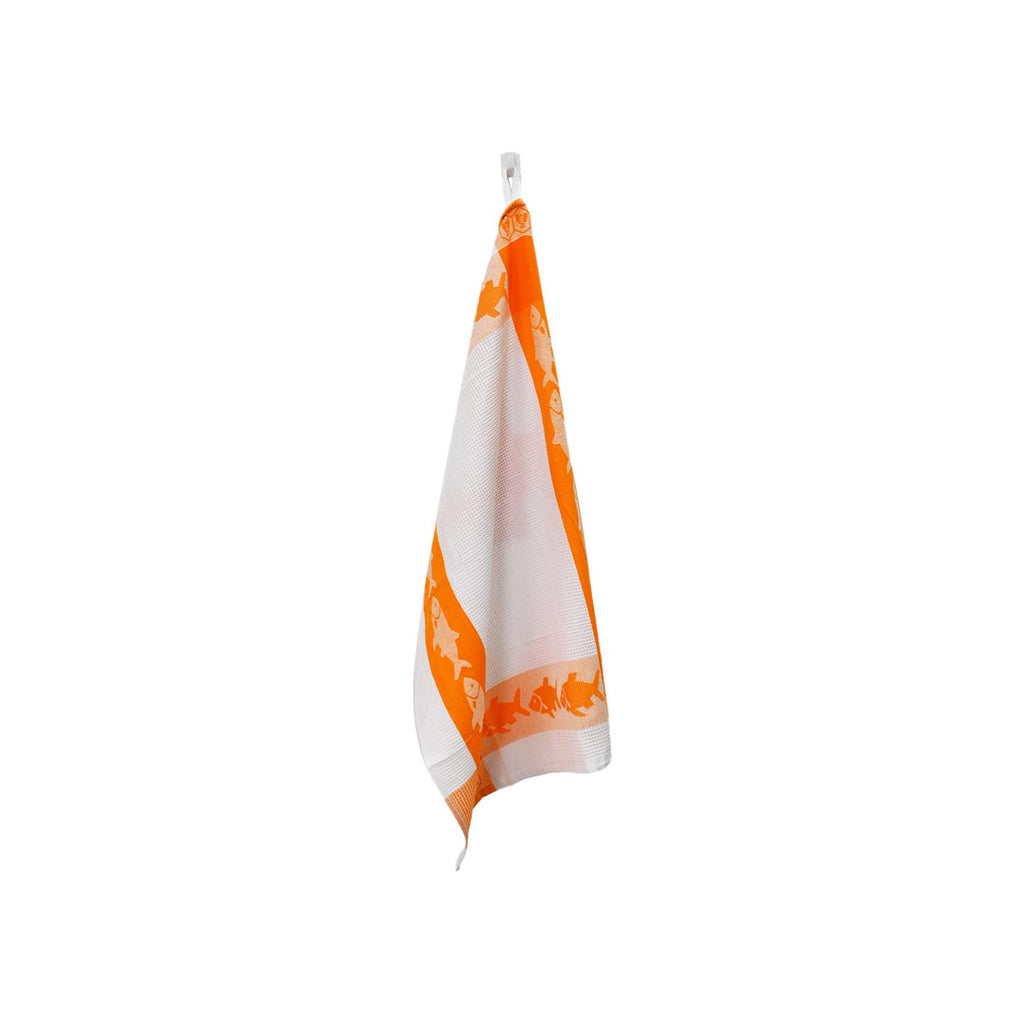 Carré - Juego de 3 paños de cocina con forma de panal - Algodón - Naranja