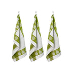 Carré - Juego de 3 paños de cocina con forma de panal - Algodón - Verde