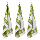 3 Torchons Nid D'Abeilles "Collection Carré" 50X70Cm Vert