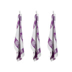Carré - Juego de 3 paños de cocina con forma de panal - Algodón - Morado