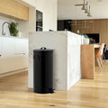 Poubelle de cuisine à pédale 30L Vintage BROOKLYN Noir en acier Inox avec seau
