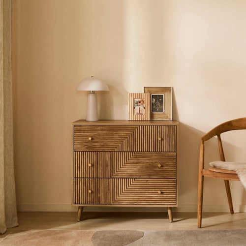 Commode 3 Tiroirs Eden - Bois Clair