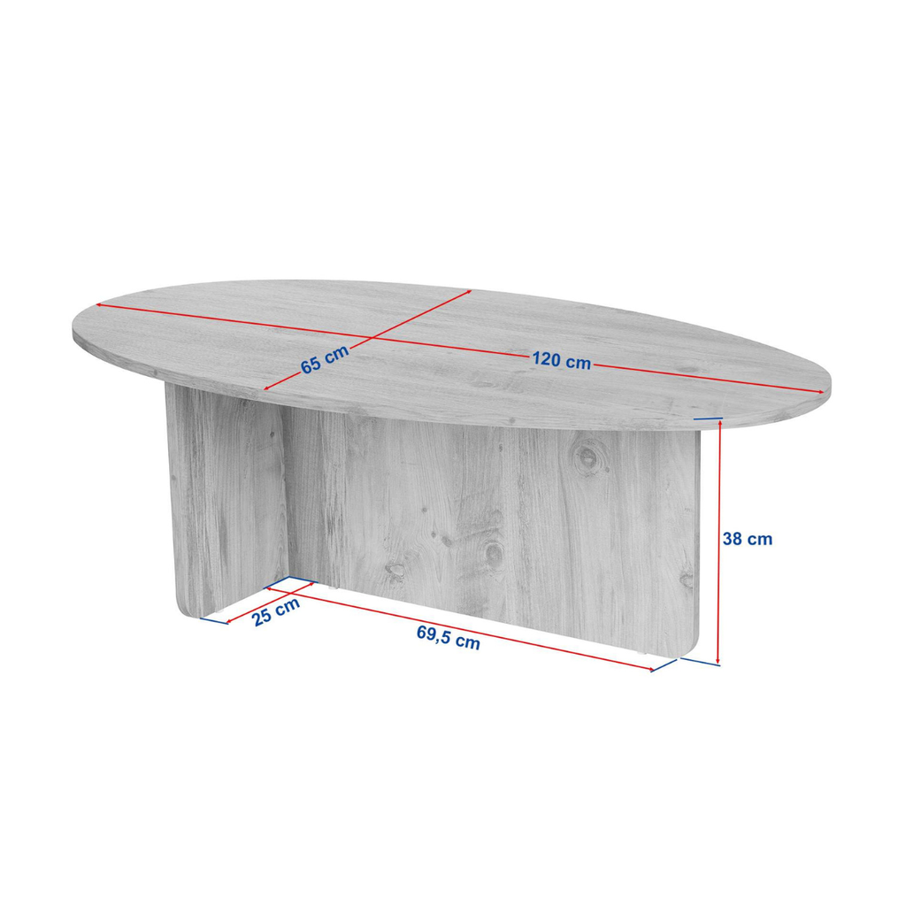 Anna - Table Basse Ovale - Pin Atlantique