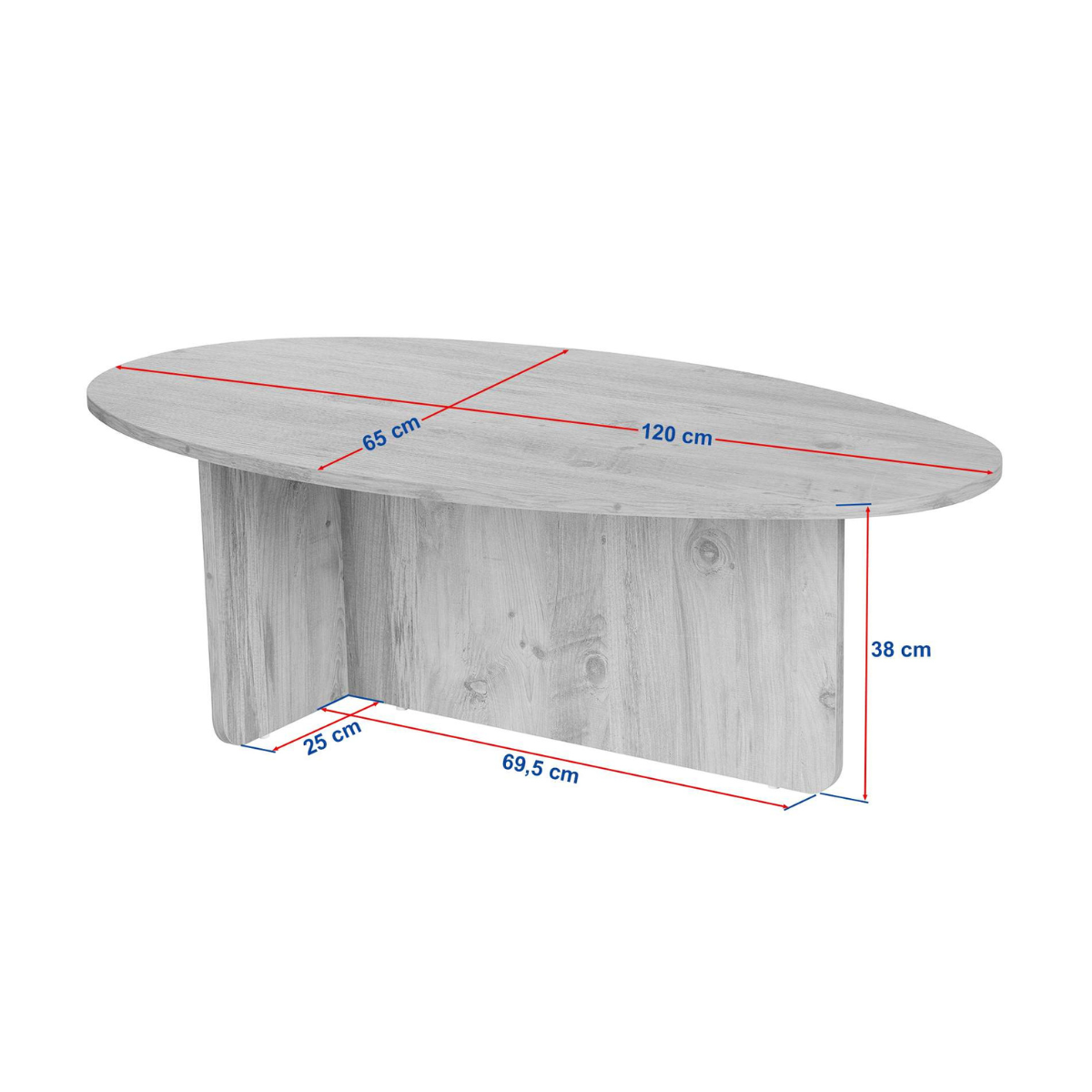 Anna - Table Basse Ovale - Pin Atlantique