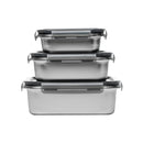 3 Boîtes Rectangulaires Inox - Argent