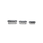 Juego de 3 Cajas Rectangulares - Acero Inoxidable - Plata