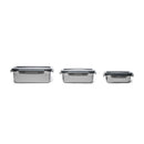 3 Boîtes Rectangulaires Inox - Argent