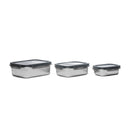 3 Boîtes Rectangulaires Inox - Argent