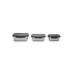 Juego de 3 Cajas Rectangulares - Acero Inoxidable - Plata