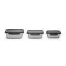3 Boîtes Rectangulaires Inox - Argent