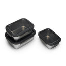 3 Boîtes Rectangulaires Inox - Argent