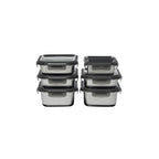 Juego de 7 Cajas Rectangulares - Acero Inoxidable - Plata