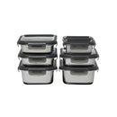 7 Boîtes Rectangulaires Inox - Argent