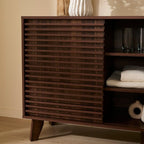 Anna - Sideboard with 2 Sliding Doors - Wood Effect
