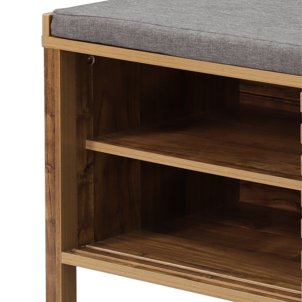 Liam - 2 Door Shoe Bench - Openwork Slats
